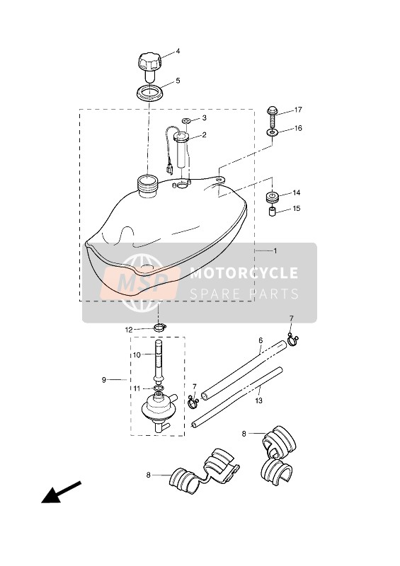 Yamaha EW50 2004 Tank für ein 2004 Yamaha EW50